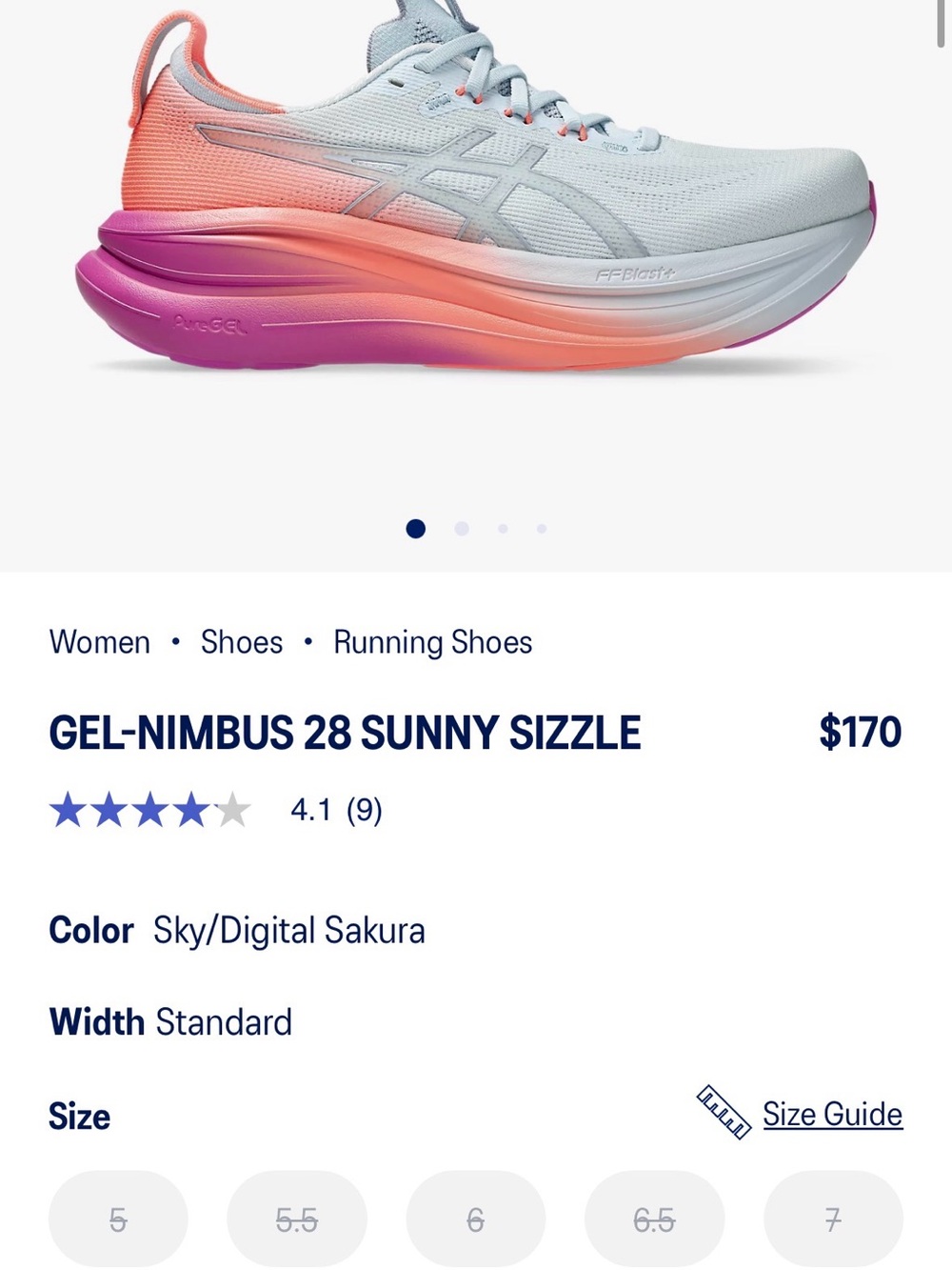 Asics GEL-NIMBUS 28 Women’s Running Shoes - Sunny Sizzle